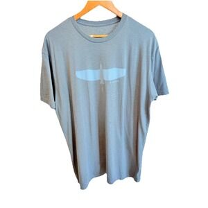 Poncho Men's XL Blue Crew Neck Fish Outdoor Graphic T-Shirt Fishing